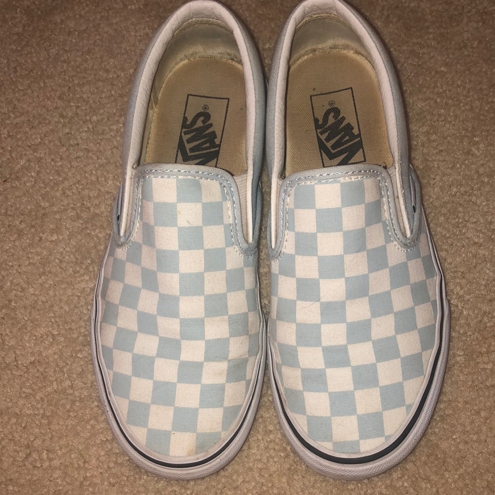 Blue checkered Vans